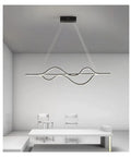 Hot 1000mm Dimmable Modern Led Pendant Lights for Dining Room Kitchen Room Bar Hanging Pendant Lamp Fixtures Led, unique wavy design