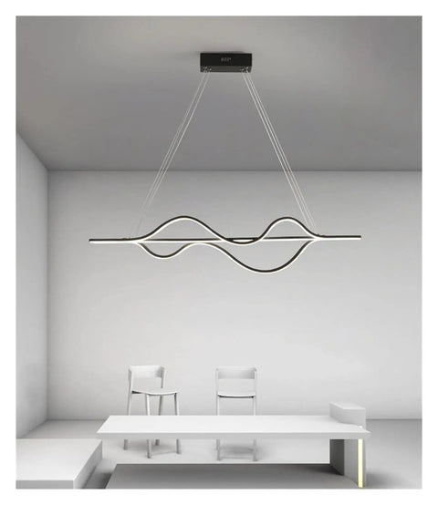 Hot 1000mm Dimmable Modern Led Pendant Lights for Dining Room Kitchen Room Bar Hanging Pendant Lamp Fixtures Led, unique wavy design