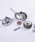 2 Inch Rubber Caster Wheel Set Of 4 With Five Sixteenth Inch By One And A Half Inch Stem And 20mm Socket Inserts For Furniture