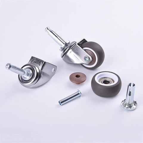 2 Inch Rubber Caster Wheel Set Of 4 With Five Sixteenth Inch By One And A Half Inch Stem And 20mm Socket Inserts For Furniture