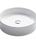 Elavo Round Vessel White Porcelain Ceramic Bathroom Sink 18 Inch Go-To Pick For Any Bath with visible non-porous glazed surface