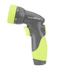Side view of Six Pattern Adjustable Garden Hose Nozzle Sprayer With Easy On Off Toggle And Durable Construction for watering.