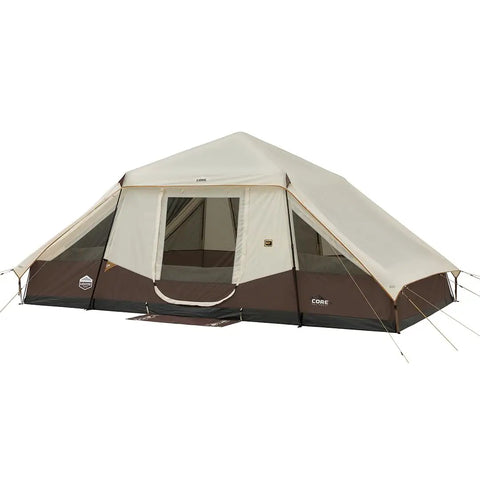 Ten Person Instant Cabin Tent With Built In Led Lighting And Pop Up Setup Large Lighted Camping Tent For Outdoor Adventures Glamping Or Backyard Use 