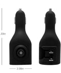 Straight Up Game Changer 2 Pack Dual USB Car Charger With Foldable Wall Adapter Portable Quick Charge Hub side view with measurements.