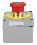 Red Emergency Stop Push Button Switch 22mm Aluminum Enclosure Normally Closed Momentary Stop Button Industrial Control Station IP66