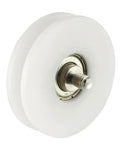 Heavy Duty Metal V Groove Wheel Set Of 4 Pieces With V Groove Threaded Rod Bearing Pulley Wheel, white, side view