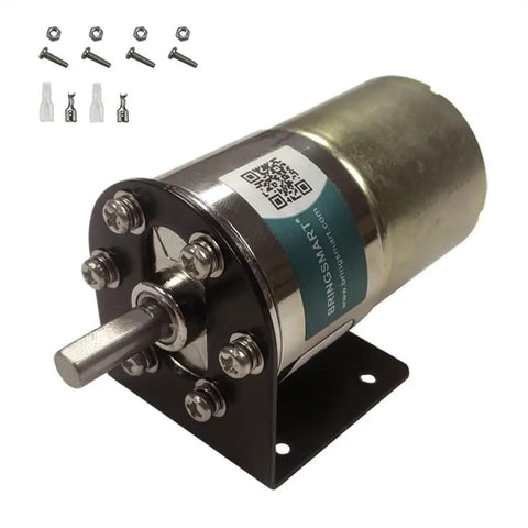 12V Micro Gear Motor With 37mm Diameter Gearbox And Mounting Bracket 20 RPM No Load Speed Beefy Torque Geared Motor With Centric Output Shaft