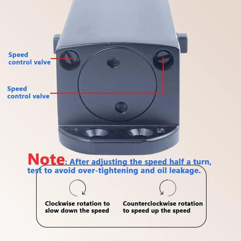 Close-up of speed control valves on Heavy Duty Hydraulic Automatic Door Closer With Premium Slide Rail System For 88 To 187 Lbs Doors