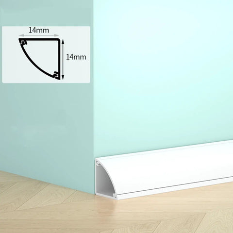 Self Adhesive Pvc Cable Duct And Wire Hider For Home Offices Peel Stick Cord Organizer displayed with dimensions next to a wall.