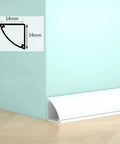 Self Adhesive Cable Concealer Peel And Stick Pvc Wire Duct 14mm profile on wall corner, ideal for hiding messy cords.