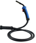 15Ak Weld Torch Gun With Euro Connector For Mig Mag Welding Equipment featuring blue heavy-duty plastic grip and coiled cable
