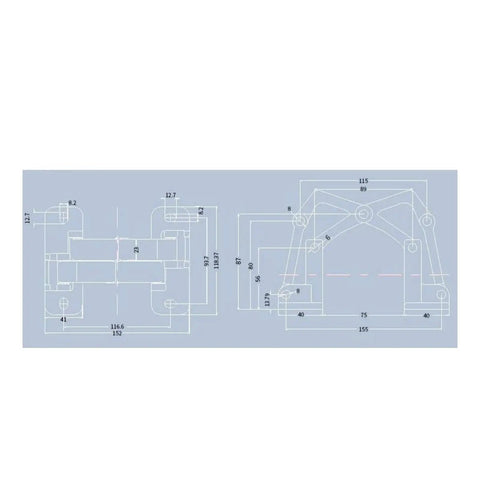 Heavy Duty Conceal Hinge With Articulated Arms And Reinforced Mounting Plates For Stone Doors 250Kg Load technical drawing