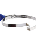 Keyed Bridge Hose Clamps 4 Inch Stainless Steel Pack Of 5 For Seamless Tool Free Setup with blue keyed lock visible