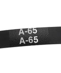 Wrapped Rubber V Belt For A65 Or 4L670 Classic A Profile, 65 Inch Inside Circumference 1650mm, Heavy Duty Drive Belt For Power Transmission With Even Load Distribution And Superior Wear Resistance, black rubber A-65 belt close-up