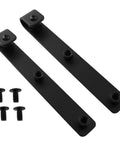 Black Sliding Barn Door Hardware Kit For Cabinets Two Pieces Heavy Duty Metal Rails For Wardrobes And Pet Houses