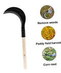 Long Handle Manganese Steel Hand Scythe For Weeding And Gardening With A Comfy Grip Balanced For One Hand Use A Durable Garden Tool