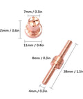 60-Piece Plasma Cutter Consumable Kit With PT31 Ceramic Nozzles visually depicting durable copper nozzles for LG40 torch.