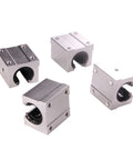 Four aluminum SBR10UU open-type linear bearing blocks for SBR10 rails
