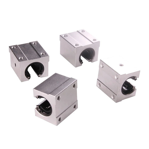 Four aluminum SBR10UU open-type linear bearing blocks for SBR10 rails