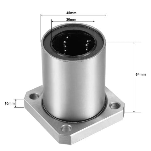 LMK30UU 30mm Square Flange Linear Bearing Kit with Double Sealed Bushing for CNC Machines and 3D Printers, 2 Pack
