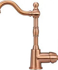 Copper One Handle Widespread Kitchen Bar Faucet With Lead-Free Brass, High Arc Spout shown in side view
