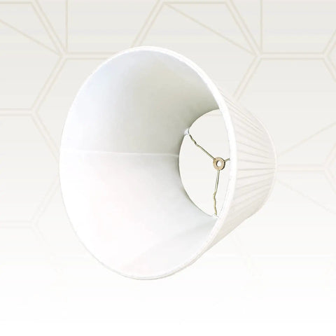 Empire Style Side Pleated Basic Lamp Shade White 12 Inch Top 20 Inch Bottom 15 Inch Height Silk Shantung Fabric With Off White Styrene Lining No Fuss Easy To Install Elevates Living Room Bedroom Or Office Decor