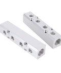 Air Compressor Manifold 4 Way 6 Port Aluminum Distribution Block For Pneumatic Systems With 1/2 NPT Supply And 1/4 NPT Outputs