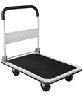 Heavy Duty Foldable Platform Truck With 880 Lb Capacity, utility cart with handle, black platform, for industrial and home use