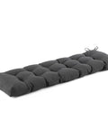 48 Inch Outdoor Bench Cushion 18 Inch Deep 5 Inch Thick Tufted Memory Foam, All-Weather Waterproof Fade-Resistant, Dark Grey