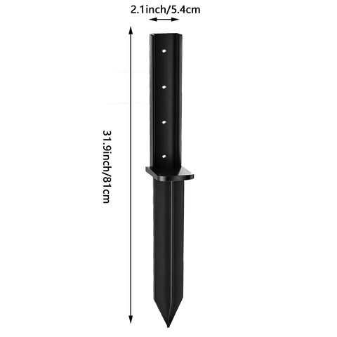 Heavy Duty Fence Post Repair Kit For Wood Fences Knocks Out Leaning Posts Fast With Rock Solid Ground Spike Anchors, 2.1inch width.