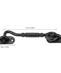 WUUWCHODC Gate Hook and Latch Closure for Cabinet Window Door in black coating, measuring 11cm by 4cm, suitable for various doors.