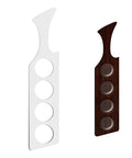 Nail The Perfect Pour Every Time With This Thick Clear Acrylic Wine Flight Paddle Template Router Drafting Stencil Reusable Precision Layout Tool For Bartenders And Craft Fans - clear and dark wood paddle templates.