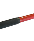 Horizontal hydraulic jack handle replacement, red with black ribbed grip for a 2-ton automotive jack.