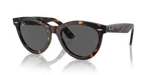 Wayfarer Style Sunglasses With Havana Frame And Dark Grey Lenses 51mm Classic Metal Front Rivets 100 Percent UV Protection