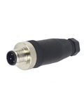 M12 3 Pin Male Circular Connector A Coding Interface Field Wireable Sensor IP67 straight type adapter side view