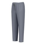 Women Housekeeping Uniforms And Nursing Scrub Sets With Utility Pockets Breathable V Neck Zipper Tops Paired With Comfy Drawstring Joggers in grey.
