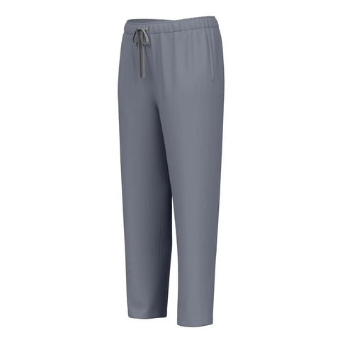 Women Housekeeping Uniforms And Nursing Scrub Sets With Utility Pockets Breathable V Neck Zipper Tops Paired With Comfy Drawstring Joggers in grey.