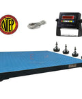 Built Tough Six By Four Platform Floor Scale One Thousand Pound Capacity NTEP Certified with digital indicator and load sensors.