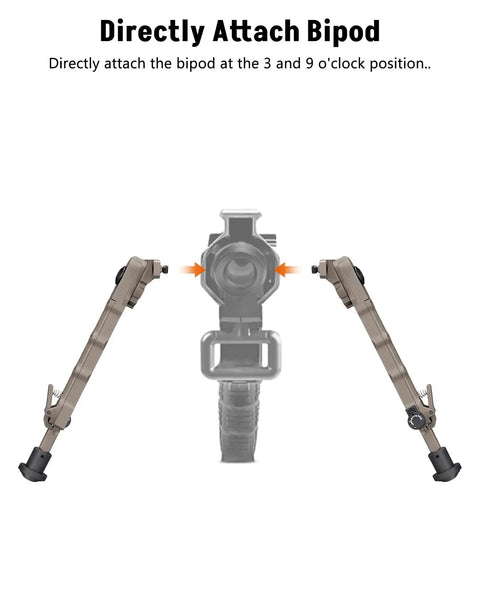 Lightweight Aluminum Rifle Bipod 7.5 To 9 Inches For M Lok Attachment Direct Mount No Adapter Required Adjustable Shooting Rest