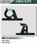 Slick Heavy Duty Wall Mount EV Charger Holder For Portable Type 1 Plug In Cables Rugged Polymer Clamp showing sizes 0.4 to 0.75 inches.