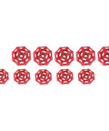 Shutoff Handle Set With Low Flow Resistance Cast Iron Ball Hand Wheels Flat Bottom Design Red Decorative Handles 10 Pack