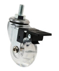 Slick Clear Pu Office Chair Casters Running Heavy Duty Silent Brakes With A Screw Threaded Stem for smooth gliding on hard floors.