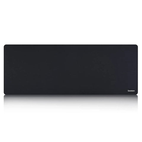 XL Large Gaming Mouse Pad With Ultra Smooth Surface And Non Slip Rubber Base, Washable Desk Mat For Wired And Wireless Mice, Big 31.5x11.8 Inch Black Keyboard Desk Pad For A Clutter Free Setup shown in black color.