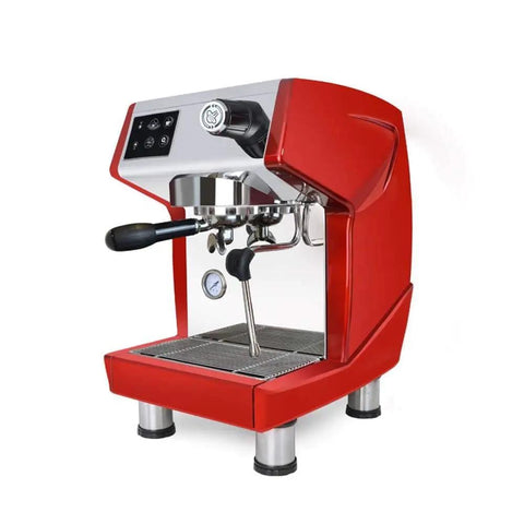 Front view of Italian Double Head Espresso Machine For Home And Pro Use, Pro Grade, 3000W, Stainless Steel Brew Heads