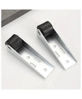 Heavy Duty Anti Sag Rollers For Wooden Garden Gates With Silent Ball Bearings And Floor Saving Pads Solid As A Rock Set Of Four showing two metal rollers with rubber wheels.