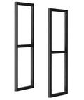 Heavy Duty Floating Shelf Brackets With Screws Two Tier Ceiling Mount Metal Hanging Shelf Support System Black Painted Steel, two pieces.