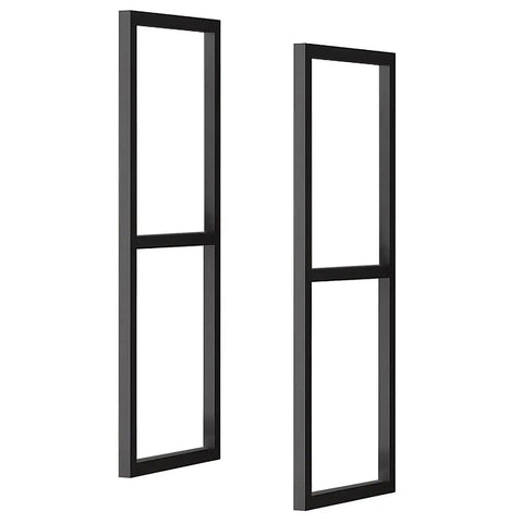 Heavy Duty Floating Shelf Brackets With Screws Two Tier Ceiling Mount Metal Hanging Shelf Support System Black Painted Steel 31 By 11 Inches for Room Storage side view