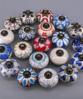 Snazzy One Size Ornate Ceramic Cabinet Knobs With Vintage Blue And Red Floral Pattern For Cupboards Plus Sweet Hand Painted Furniture Handles That Look Awesome And Bring Style To Your Home Decor Project Right Now - assorted designs and colors