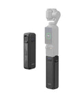 Extended 5000mAh Battery Grip For DJI Osmo Pocket 4 And 3 Xtra shown with compact tripod mount, enhances filming time