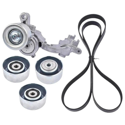 Super Durable Drive Belt Tensioner Idler Pulley Kit For Toyota Tacoma And Tundra Fits 07-09 Models Replaces 1662031012 And 1660331040 Parts To Keep Your Ride Smooth, belt and pulleys on white